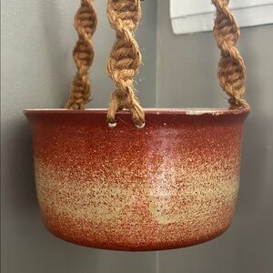 MCM Studio Pottery Stoneware Flower Pot by Edna Arnow Wisconsin 1970s Fair